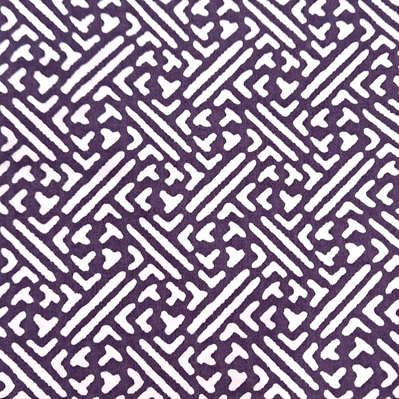 NWOT TALBOTS Petite Women's Cropped Pants Purple White Geometric Stretch - Sz 8P - Picture 3 of 8